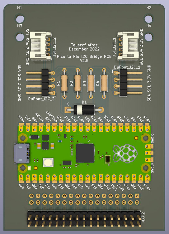 Pico to Rio I2C Bridge PCB version 2.5